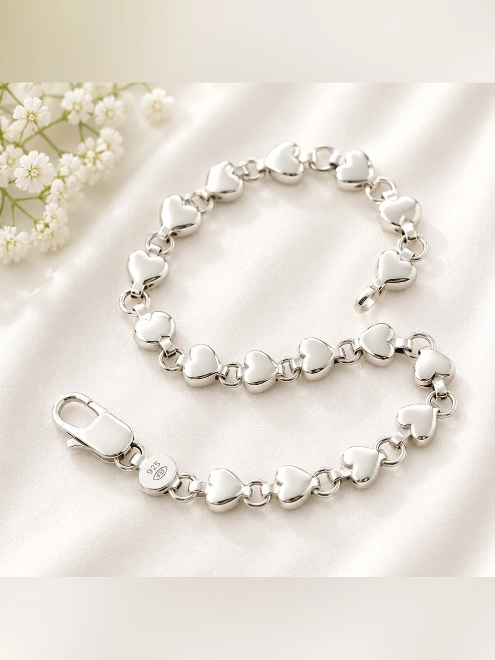Tiffany & Co. Sterling Silver Puff Heart Bracelet